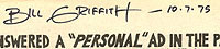 Bill Griffith's Signature